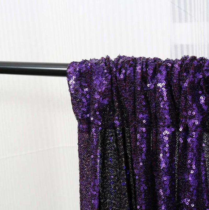 SquarePie Sequin Backdrop Background for Halloween Glitter Curtain Party 10FT x 10FT Purple - Image 5